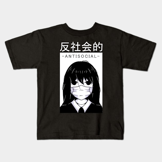 Antisocial Anime Design Kids T-Shirt by LAPublicTees